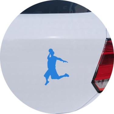 Imagem de Adesivo de Carro Basquete Enterrada Handeball - Cor Azul - Melhor Ades
