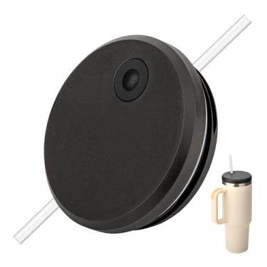 Imagem de Prurex Tampa de canudo substituível - ajuste perfeito para Stanley Quencher H2.0 e 1.0 FlowState, à prova de vazamento, livre de BPA, compatível com copos roscados de 9 cm (preto
