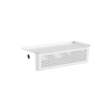 Imagem de Cesto Organizador Flow com tampa 34 X 15 X 9 - 4,5 litros - OU, Branco