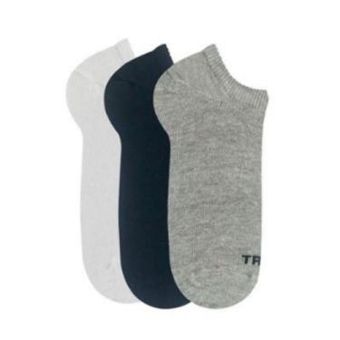 Imagem de Kit 3 Pares Meia Soquete Trifil, Preto, Branco, Cinza, Único(39 ao 40)