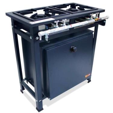Imagem de Fogão Industrial 2 Bocas 2QD Baixa Pressão com Forno 57L de Piso - Met