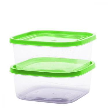 Imagem de Kit 2 Potes Marmitas Plástico Vasilha Porta Frios Utensílios Cozinha O