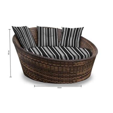 Imagem de Chaise Nova Delhi - Tecido Friso Preto - Mundo dos Sintéticos