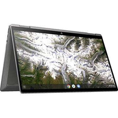 Imagem de Chromebook HP x360 2 em 1 de 14 polegadas FHD de tela sensível ao toque – 10ª geração Intel Core i3-10110U, 8GB RAM, 64GB eMMC, B&O Audio, WiFi 6, retroiluminado, leitor de impressões digitais – prata mineral