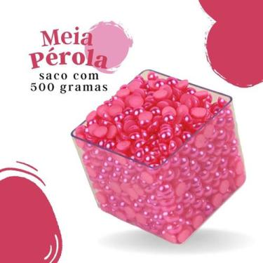 Imagem de Meia Pérola Rosa Neon - 10 Mm Pacote Com 500 Gramas - Nybc