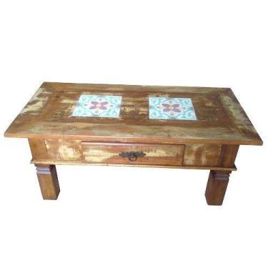 Imagem de Mesa de Centro Rústica Hoop em Madeira de Demolição - Cód 1571 - Barro