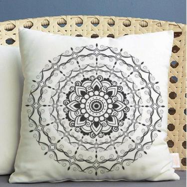 Imagem de Almofada Estampada Mandala 40x40cm Provence Preto - FASTLAR