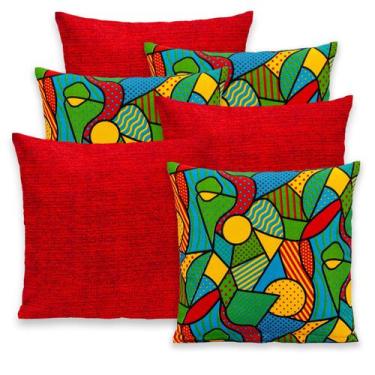 Imagem de Kit 6 Capas de Almofada Gorgurinho Lisa e Estampada 40x40 Zíper - BEM 