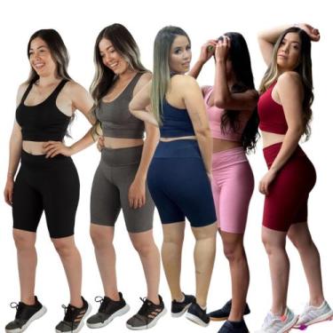 Imagem de Kit 2 Peças Conjunto Short Longo Academia Treino Corrida e Top - Jinki