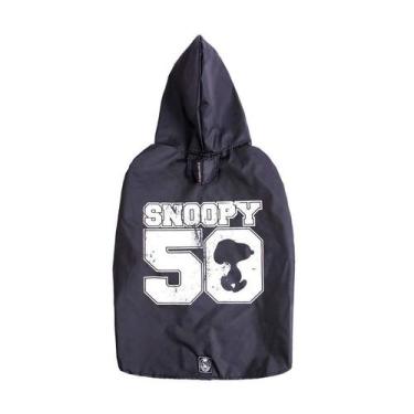 Imagem de Capa de Chuva Zooz Pets Snoopy Preta para Cães - Tamanho P