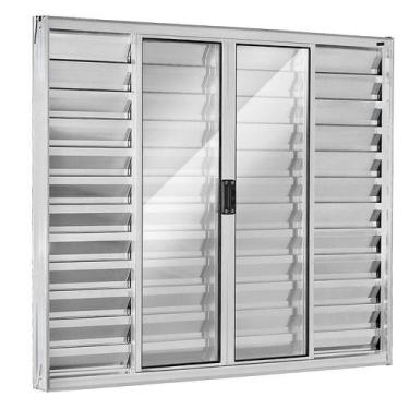 Imagem de Veneziana 6 folhas 1,00x2,00 sem grade no alumínio brilhante - Prisma,