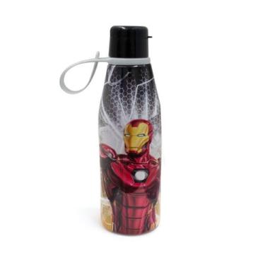 Imagem de Garrafinha Infantil de Plástico Com Tampa Abre Fácil 530ml Homem de Fe