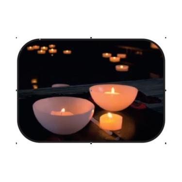Imagem de Vela Flutuante Luminária 15x15x6cm  Decorativa Kit 5 Unidades com fund