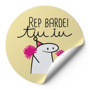 Imagem de 120 Etiquetas Auto Colante Adesivos Redondos Meme Flork Bento Aniversá