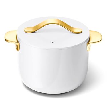 Imagem de Caraway Petite Cooker – Panela revestida de cerâmica de 2 litros – livre de produtos químicos Forever – perfeita para arroz, grãos ou molhos – Branco