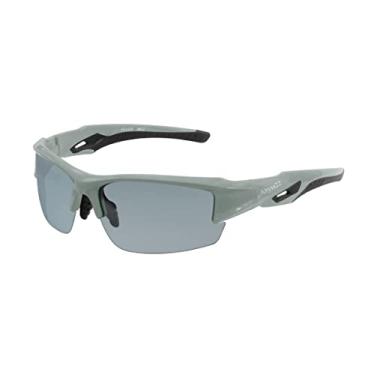 Imagem de Abyss22 Óculos de sol esportivos para homens e mulheres, almofadas de nariz ajustáveis, armação TR90, proteção UV, para golfe, corrida, ciclismo, Cinza