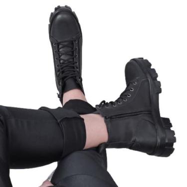 Imagem de Bota Coturno Feminino Tratorado - Modativa Franca, 35, Preto, Feminino