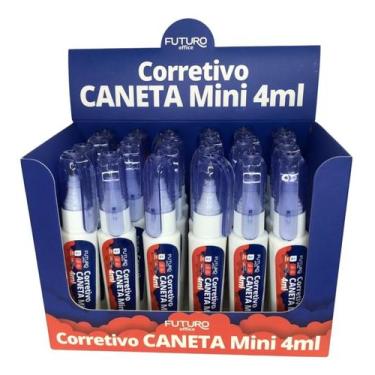 Imagem de Corretivo Liquido Branco Caixa Mini Caneta Futuro Escolar 
