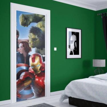 Imagem de Adesivo de Porta Vingadores Heróis 02 - Império da Impressão, G - 90cm