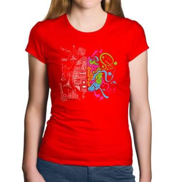 Imagem de Baby Look Algodão Cérebro Analítico e Criativo - Foca na Moda, Vermelh