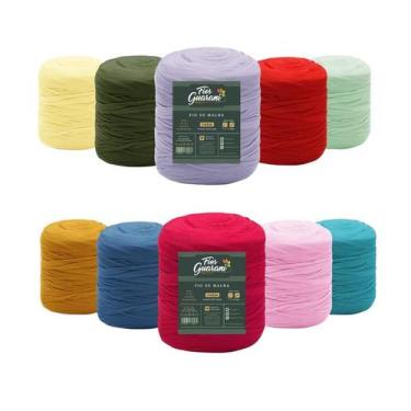 Imagem de Kit 10 Uni Fio De Malha Fischer 140M Croche Premium 25MM, Guarani