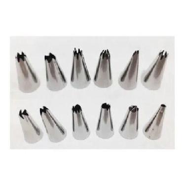 Imagem de Saco Decorador Confeiteiro Profissional 12 Bicos Inox Bolo - OEM