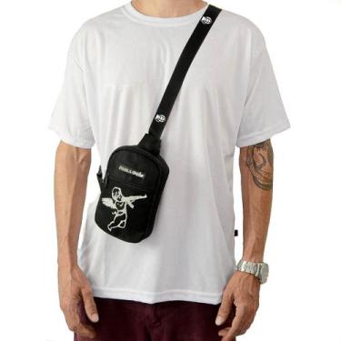 Imagem de Shoulder Bag Mini Bolsa Lateral Anjo Pega a Visão, Único, Preto
