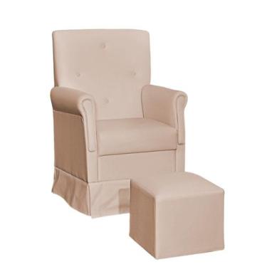 Imagem de Poltrona Amamentação Balanço + Puff Suzi - Bege - Mima Mamãe