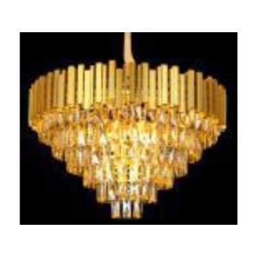 Imagem de Lustre Moderno Redondo 72cm Dourado Champagn Cristal Formosa - LUXdéco