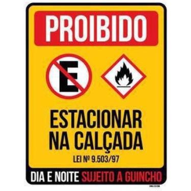 Imagem de Kit 10 Placas  Proibido Estacionar Na Calçada Dia E Noite