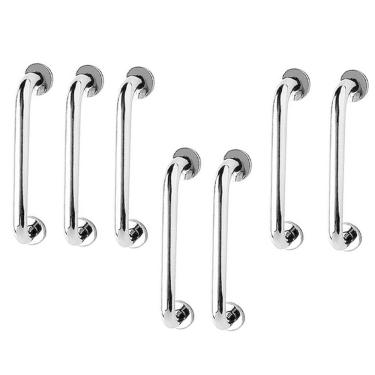 Imagem de Barra de Apoio 40cm Aço Inox Kit 7 Unidades Idoso Deficiente Cadeirante  Casa Suporte Banheiro Box Corrimao Segurança Acessibilidade