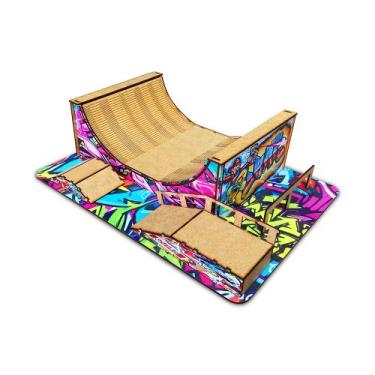 Imagem de Pista Skate de Dedo Fingerboard Skate de Dedo Modelo 3 Mdf Madeira Ade