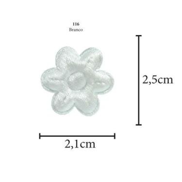 Imagem de Aplicação Mini Flor Cetim - 5 Unid. - Marilda, 116 - BRANCO