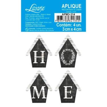 Imagem de Aplique de MDF e Papel - Farm : Casinhas - APM3-314 - Litoarte