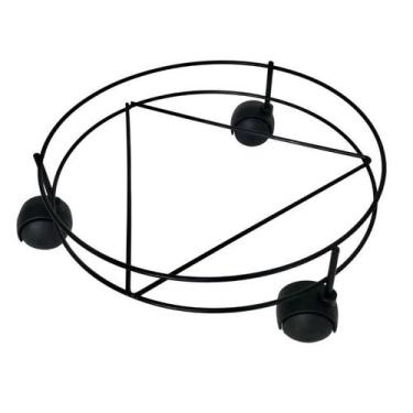 Imagem de Suporte de Botijão de Gás Preto com rodinhas- Madefer Inox