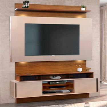 Imagem de Painel Home Theater Suspenso Rack  Louro Freijo/Off White