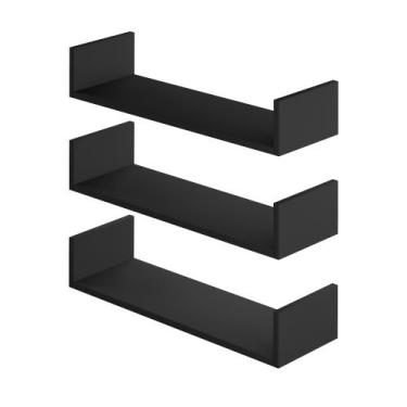 Imagem de Kit 3 Peças Prateleira U Porta Livro Com Suporte Nicho - Deliquadros, 