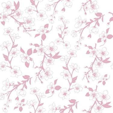 Imagem de Papel De Parede Adesivo Lavável sala Planta Floral Delicado 12m - DELI