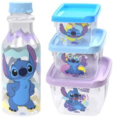 Imagem de Lilo & Stitch Kit Infantil Porta Lanche Garrafa e Potes - Plasutil
