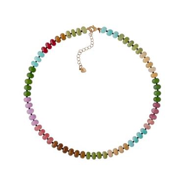 Imagem de Sacina Colar gargantilha com contas coloridas boho moderno, colar de cristal, colar hippie, colar de verão, colar de praia, colar Y2k, presente de joias de Natal para mulheres, Aço inoxidável, Sem