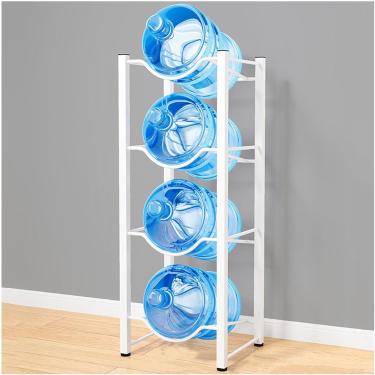 Imagem de Suporte para jarro de água de 5 galões Rack de armazenamento para garrafa de água, organizador empilhável de dispensador de armário de água, suporte para garrafa de refrigerador de água resi