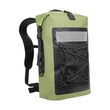 Imagem de menolana À prova dwaterproof água saco seco mochila pacote de armazenamento 35l portátil mochila acampamento natação mochila para ao ar livre ciclismo praia, Verde