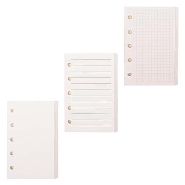 Imagem de Mogoostry Refil de papel A8 perfurado com 5 furos, pacote com 3 mini fichários tamanho A8, refil de papel quadriculado em branco, folhas soltas, 40 folhas por pacote, total de 120 folhas