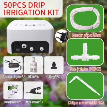 Imagem de Daconovo Sistema de rega automática Planta Waterer Indoor DIY Kit de sistema de irrigação por gotejamento para 50 vasos de plantas com APP Controle Remoto Temporizador programável Distribuição precisa