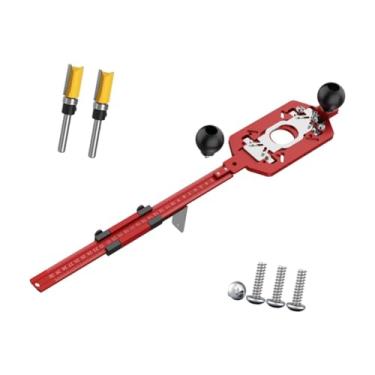 Imagem de IEUDNS Suporte de ranhura de fresagem de roteador Gabinete de ferragens Gabarito Máquina de corte multiuso Placa de flip Roteador resistente Círculo de corte, Fivela Invisível