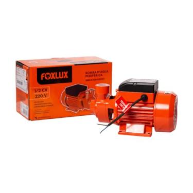 Imagem de Bomba D’água Periférica Foxlux – 1/2 CV (370 watts) – 220 V – 2400 litros/hora – Hm: 30mca – Hs: 7mca – Metal – Laranja