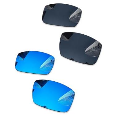 Imagem de Combine8 2 pares de lentes de reposição ploarizadas para óculos de sol Oakley Gascan OO9014 - preto + azul gelo