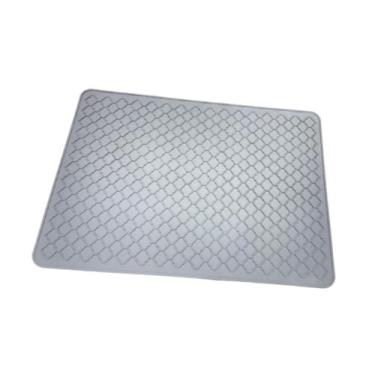 Imagem de WeiLaiKeQi Capa de silicone para fogão, capa para fogão elétrico, tapete de secagem de pratos, protetor de fogão de vidro, grande, reutilizável, 71 cm x 51 cm, Cinza