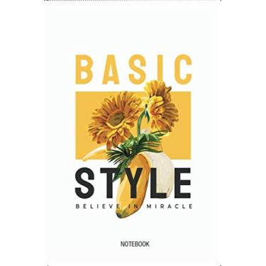 Imagem de Basic Style Believe In Miracle Journal Notebook Quotes Souvenir Diary: 100 Blank Ruled Pages 6x9 inch: Awesome Sunflower And Banana Style Yellow ... Design Gifts And Souvenir, Back To School