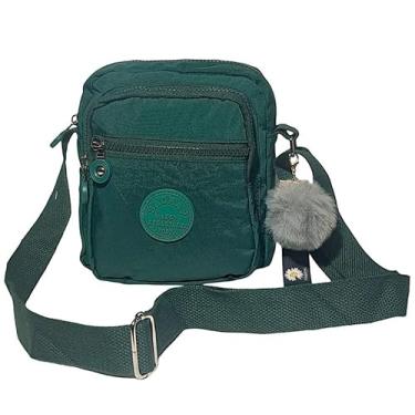 Imagem de Bolsa Feminina Tiracolo Transversal C/Chaveiro Pompom (Verde)